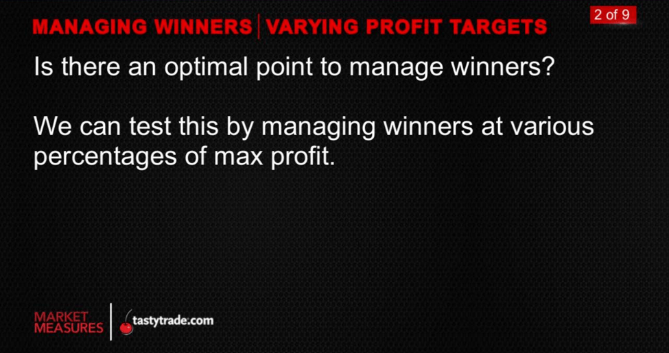Short Strangles: Varying Profit Targets - 2
