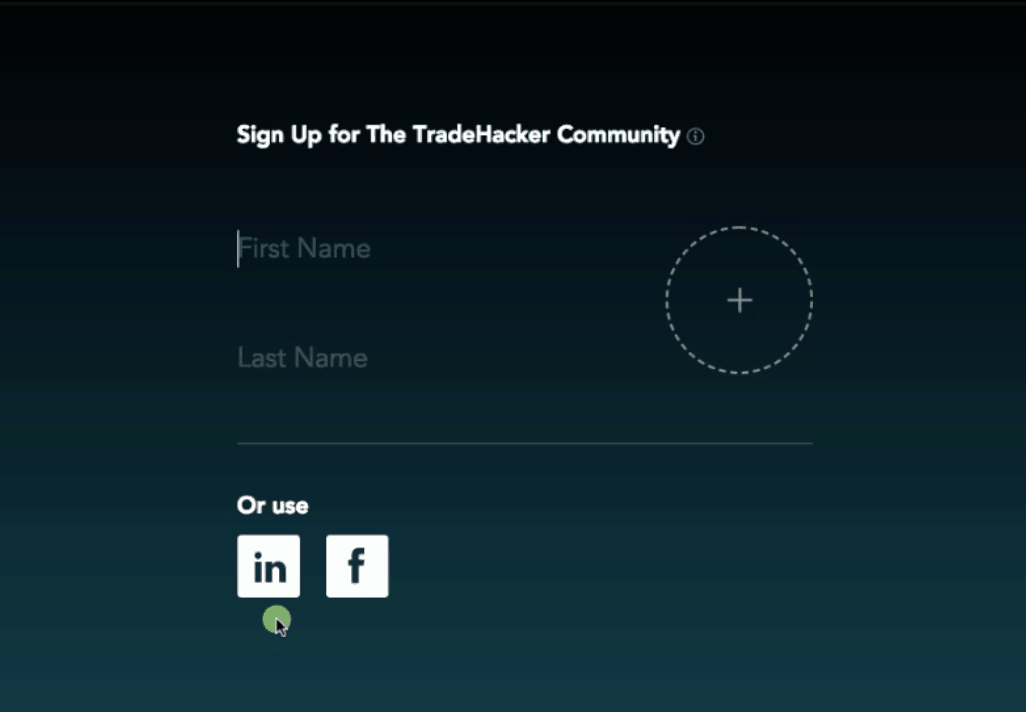 Signing up for The TradeHacker Community